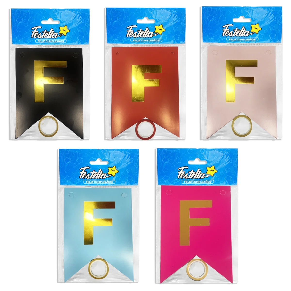 BANDERIN FELIZ CUMPLEAÑOS LISO (PQTX12)