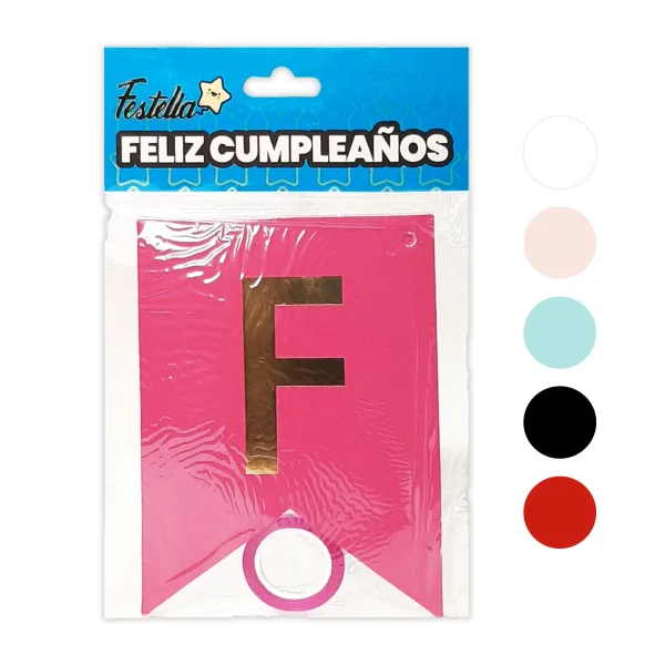 BANDERIN FELIZ CUMPLEAÑOS LISO (PQTX12)