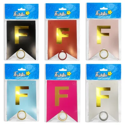 BANDERIN FELIZ CUMPLEAÑOS LISO (PQTX12)