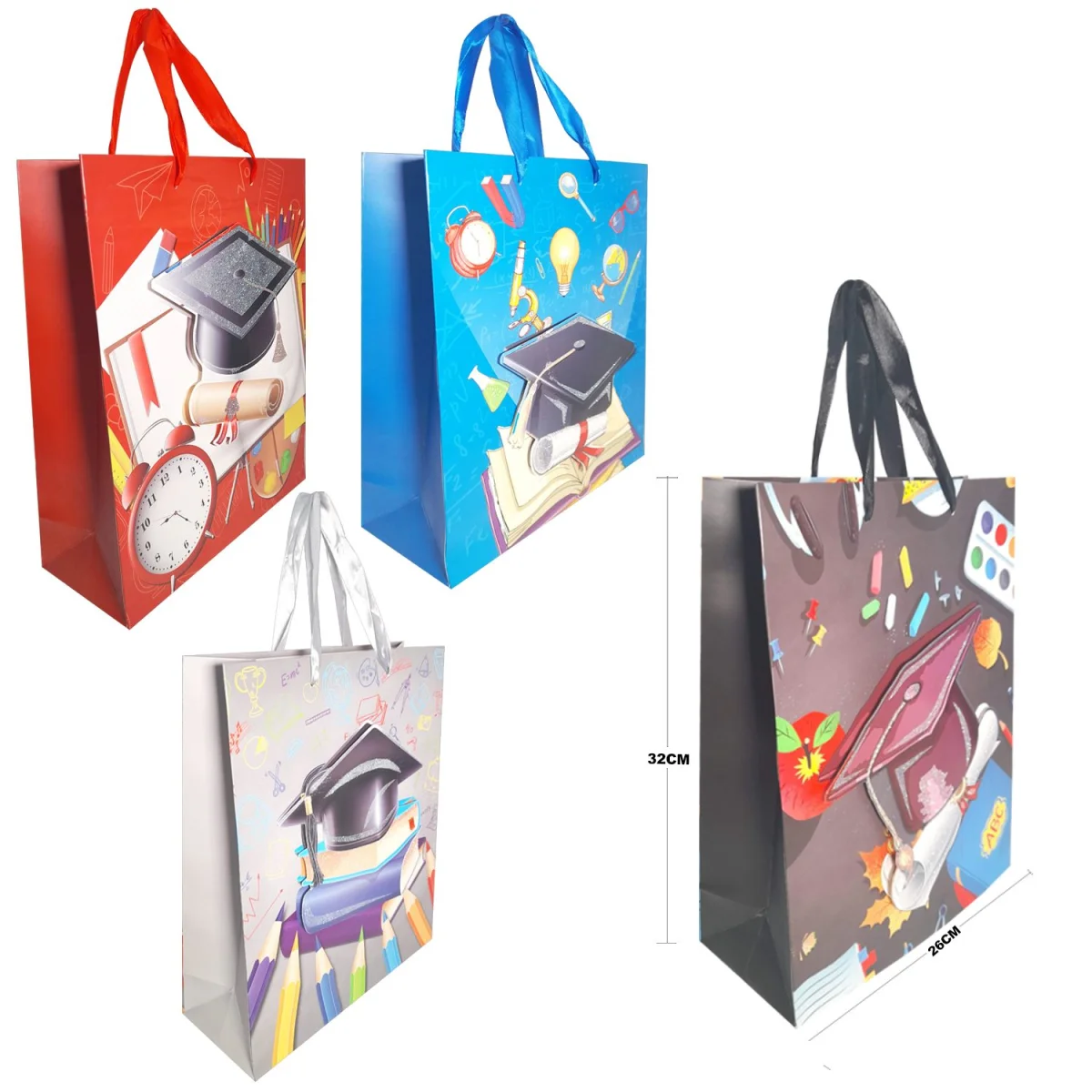 BOLSA REGALO GRADUACION 32*26*10CM(PQX12)