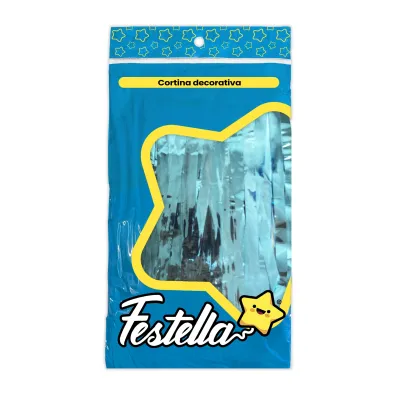 CORTINA DE FIESTA LISA AZUL CLARO 1*2M (PQTX12)