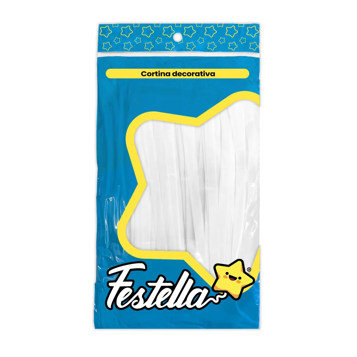 CORTINA DE FIESTA LISA BLANCA 1*2M (PQTX12)