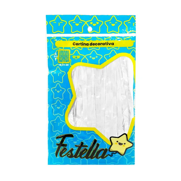 CORTINA DE FIESTA LISA BLANCA 1*2M (PQTX12)