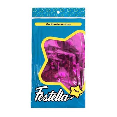 CORTINA DE FIESTA LISA FUCSIA 1*2M (PQTX12)