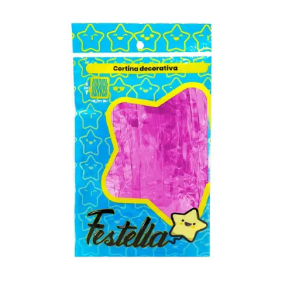 CORTINA DE FIESTA LISA FUCSIA 1*2M (PQTX12)