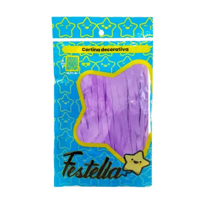 CORTINA DE FIESTA LISA LILA PASTEL 1*2M (PQTX12)