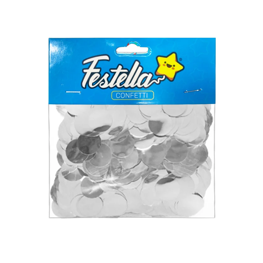 CONFETI PARA GLOBO BOLAS PLATEADAS (PQTX12)