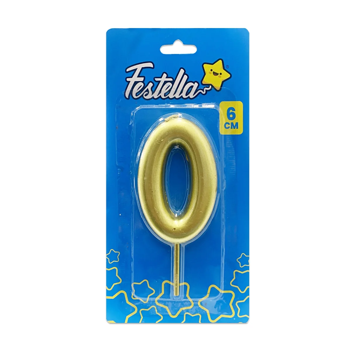 VELA NUMERO 6CM DORADA #0 (CJX12)
