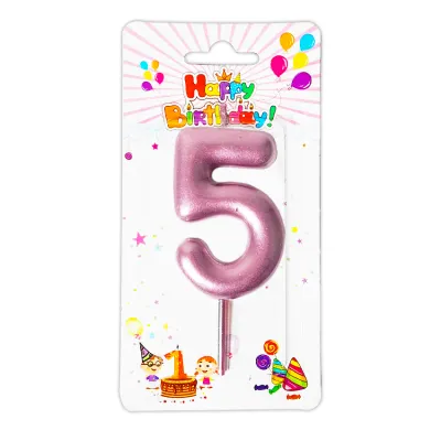 VELA NUMERO 6CM PALO ROSA #5 (CJX12)