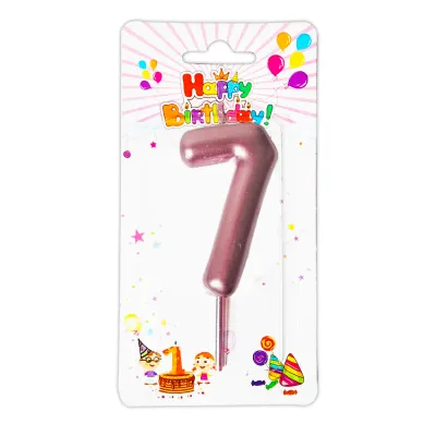 VELA NUMERO 6CM PALO ROSA #7 (CJX12)