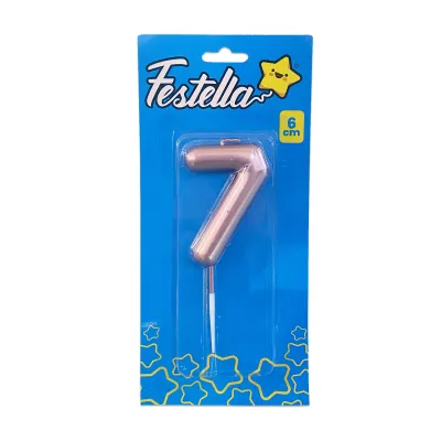 VELA NUMERO 6CM PALO ROSA #7 (CJX12)