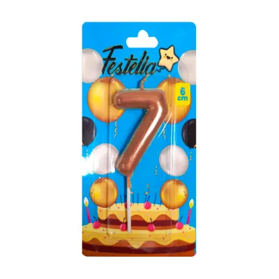 VELA NUMERO 6CM PALO ROSA #7 (CJX12)