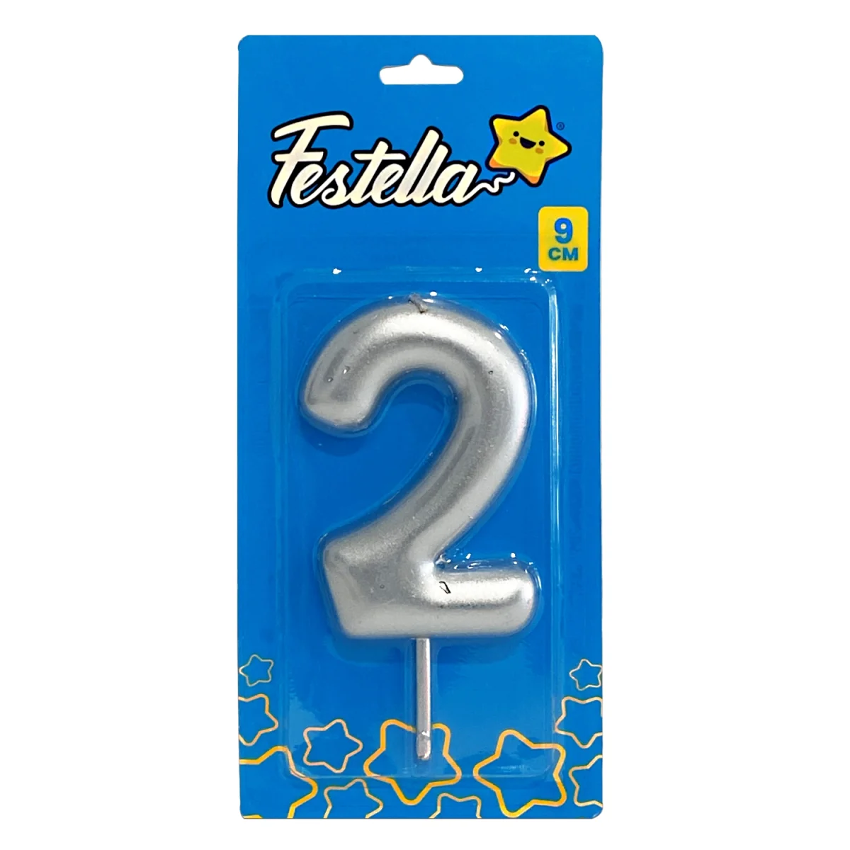 VELA NUMERO 9CM PLATEADA #2 (CJX12)