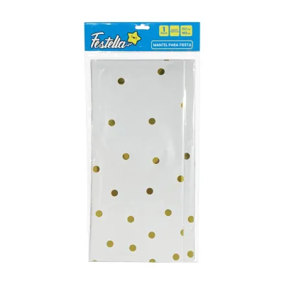 MANTEL DE FIESTA CHISPIADO BLANCO (PQTX10)