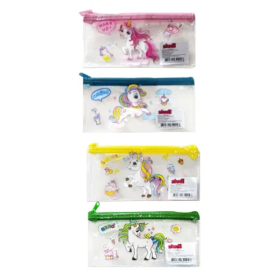 CARTUCHERA TRANSPARENTE UNICORNIO (PQTX12)