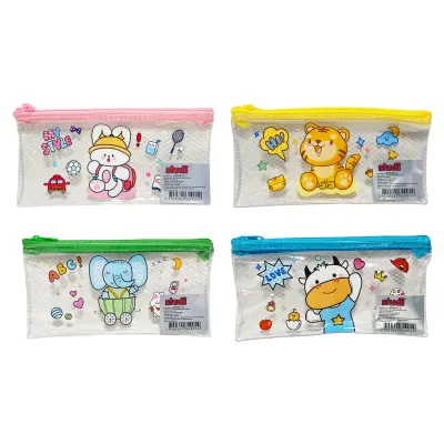 CARTUCHERA TRANSPARENTE ANIMALES (PQTX12)