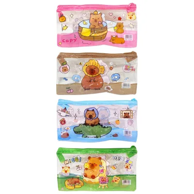 CARTUCHERA TRANSPARENTE CAPIBARA (PQTX12)