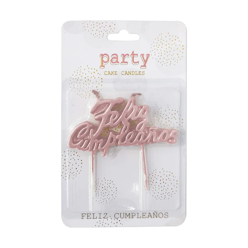 VELA FELIZ CUMPLEAÑOS PALO DE ROSA (CJX30)