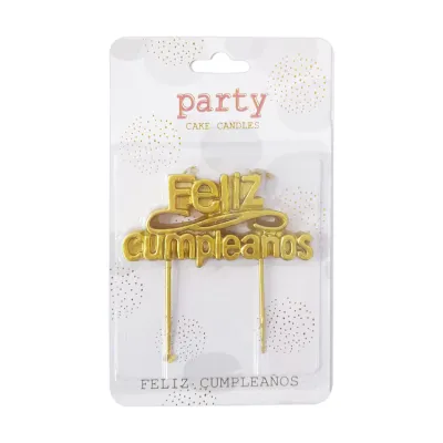 VELA FELIZ CUMPLEAÑOS DORADA (CJX12)