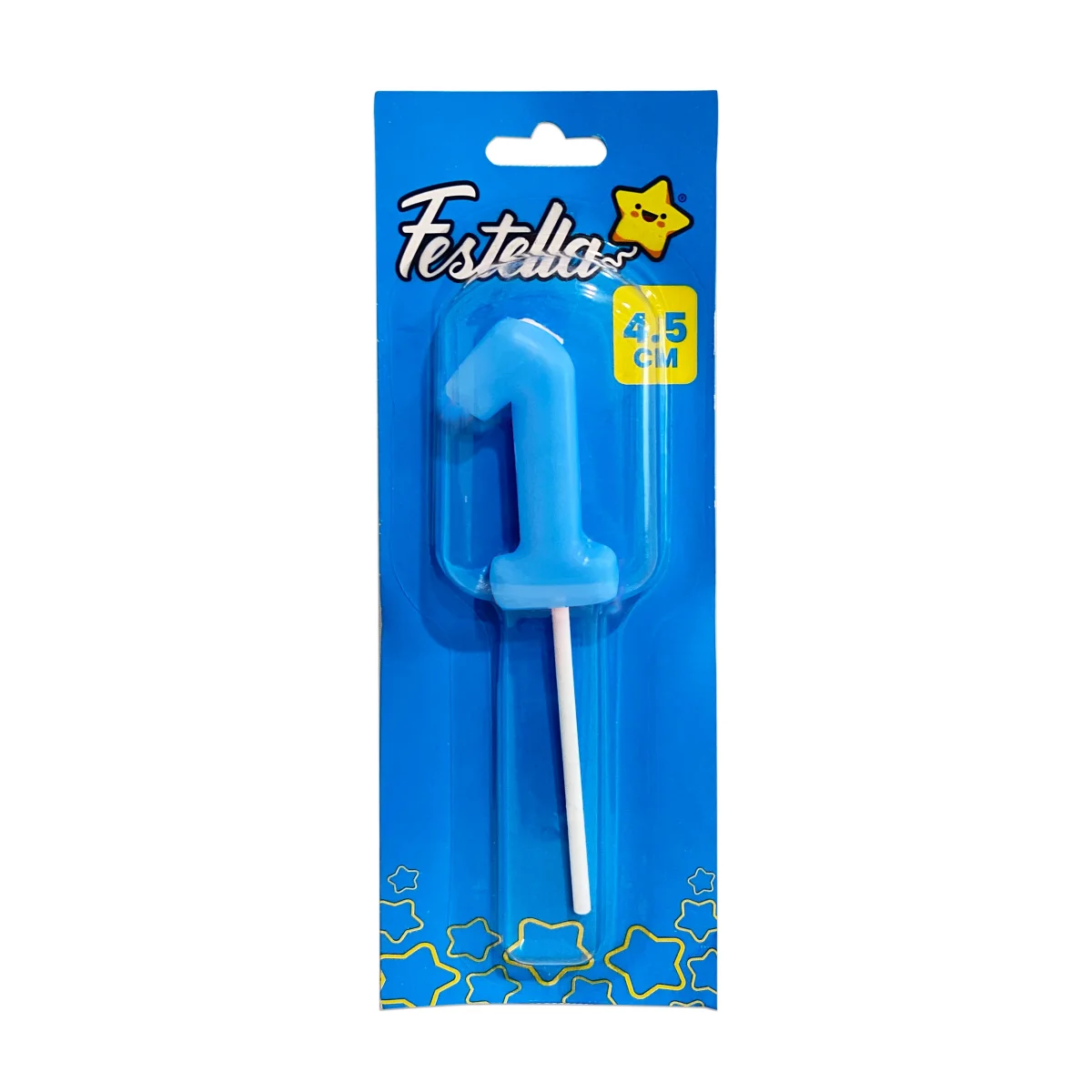 VELA NUMERO 4.5CM AZUL #1 (CJX12)