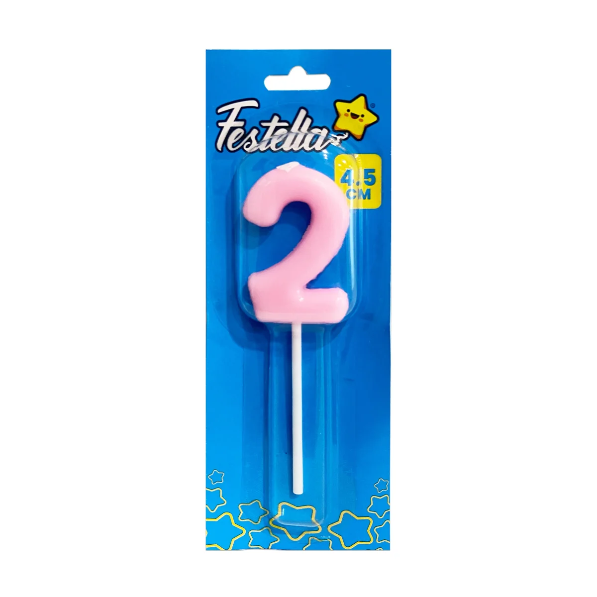 VELA NUMERO 4.5CM ROSADO #2 (CJX12)