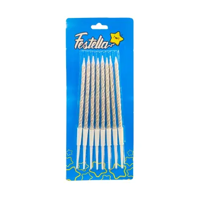 VELA X8 PLATEADA EN BLISTER (CJX50)