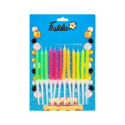 VELA NEON SURTIDA X12 (CJX12)