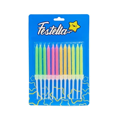 VELA NEON SURTIDA X12 (CJX12)