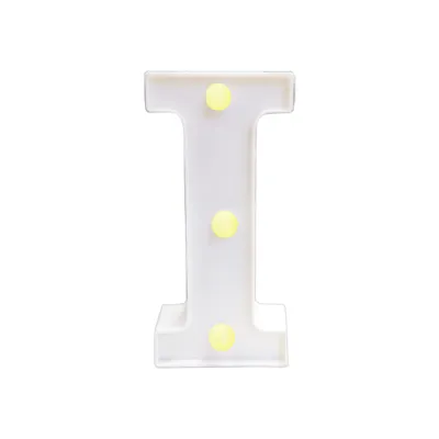 LAMPARA DE LETRA I 16CM FONDO BLANCO LUZ CALIDA