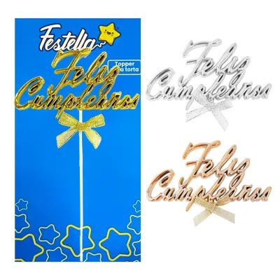 ADORNO FELIZ CUMPLEAÑOS CURSIVO PARA PASTEL (PQTX12)