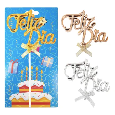 ADORNO FELIZ DIA CURSIVO PARA PASTEL (PQTX12)