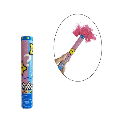 LANZA CONFETTI REVELACION DE GENERO ROSADO 30CM