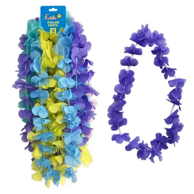 COLLAR HAWAIANO DOBLE HOJA PARA FIESTA (CRTX12) (PQTX24)