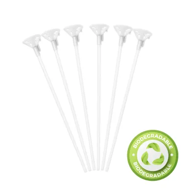 PALOS DE GLOBOS BLANCO LATEX BIODEGRADABLE (PQTX100)