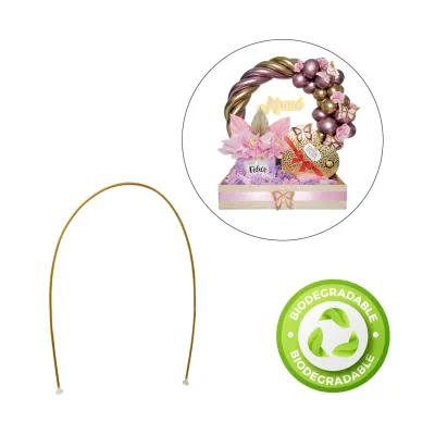 ARCO DE GLOBO DORADO 120CM  BIODEGRADABLE (PQTX12)
