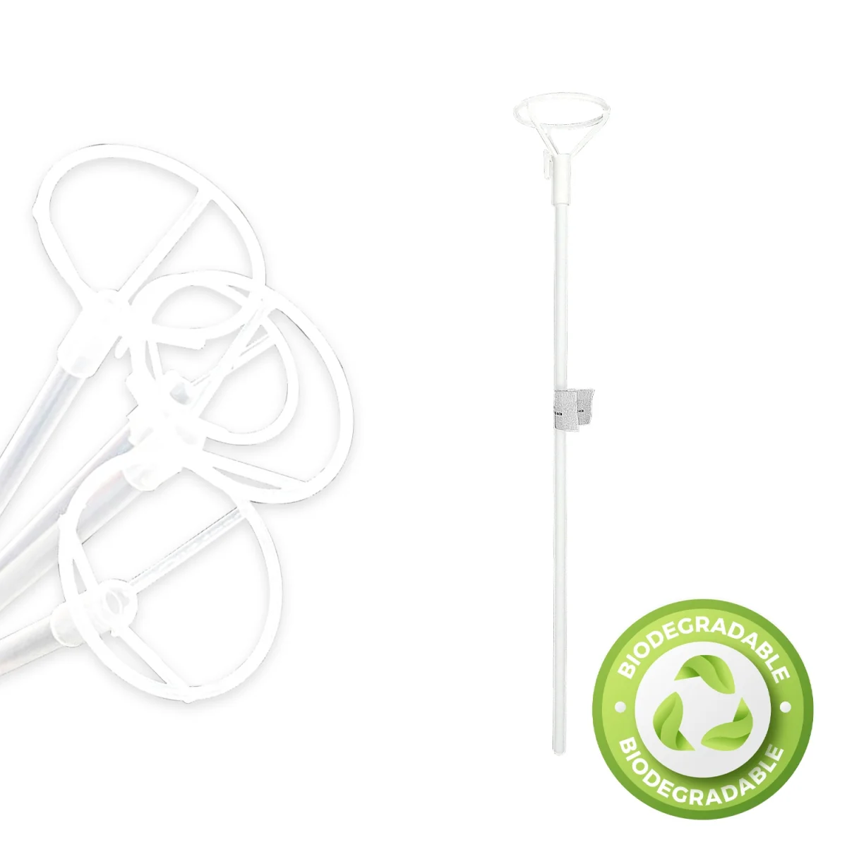 PALO DE GLOBO 70CM TRANSPARENTE BIODEGRADABLE (PQTX50)