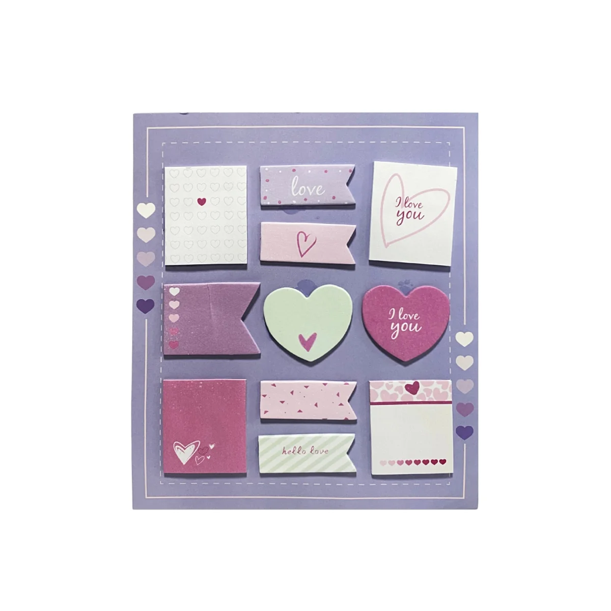SET DE NOTAS ADHESIVAS CORAZON X220 (PQTX12)