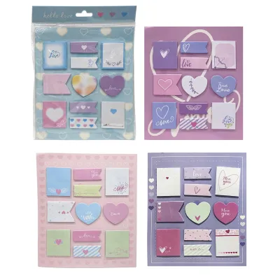 SET DE NOTAS ADHESIVAS CORAZON X220 (PQTX12)