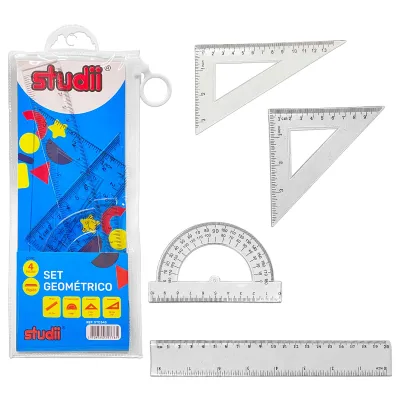 JUEGO GEOMETRICO TRANSPARENTE X4PCS