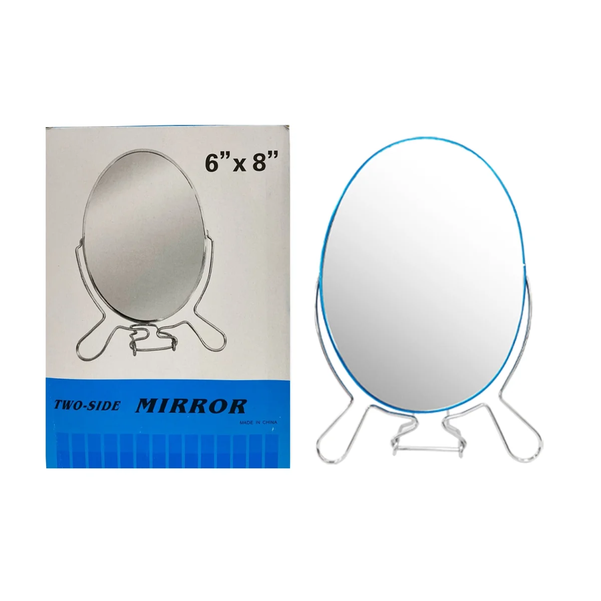 ESPEJO OVALADO DOBLE CARA CON AUMENTO 6*8" (CJX12)