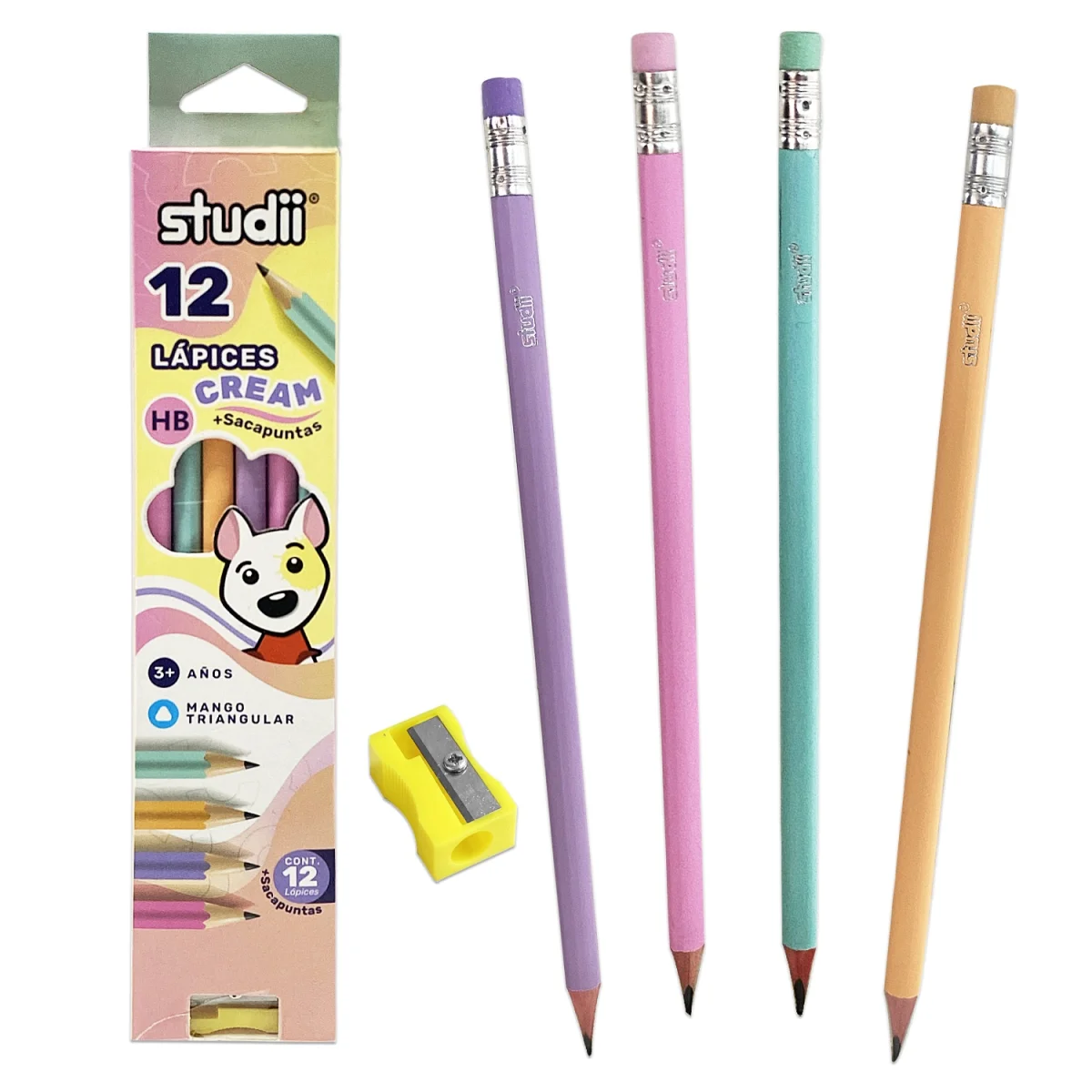 CAJA DE LAPIZ HB COLOR PASTEL X12