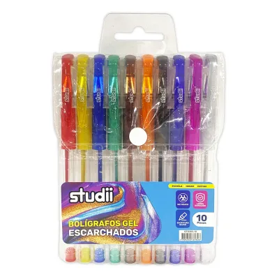 SET LAPICERO GEL ESCARCHADO X10 (CJX16)