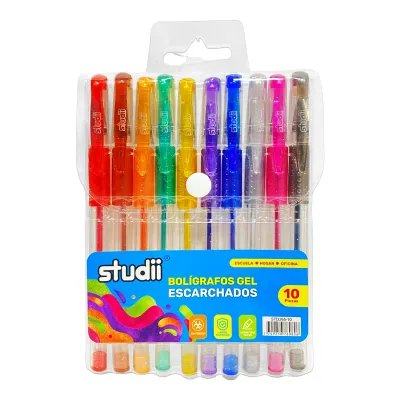 SET LAPICERO GEL ESCARCHADO X10 (CJX16)