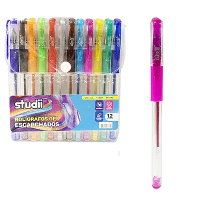 SET LAPICERO GEL ESCARCHADO X12 (CJX12)