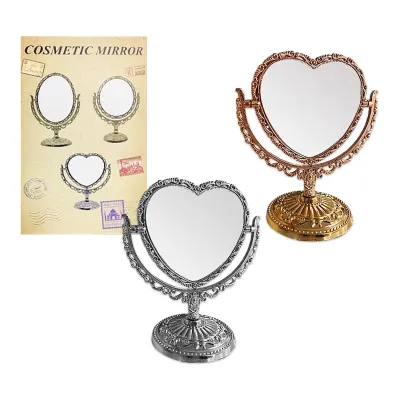 ESPEJO CORAZON DORADO Y PLATEADO