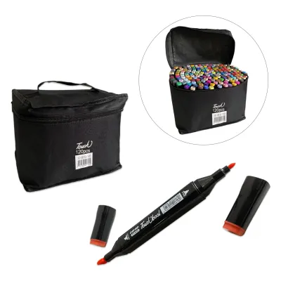 SET DE MARCADORES DOBLE PUNTA X120 COLORES