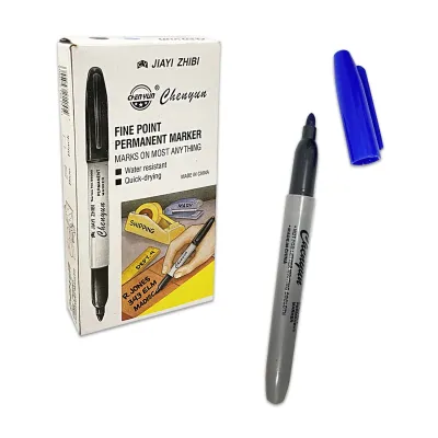 CAJA MARCADOR DELGADO AZUL X12