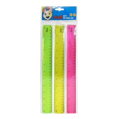SET REGLA RIGIDA 30CM X3 (PQTX24)