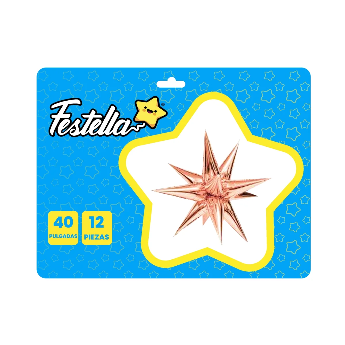 GLOBO ESTRELLA X12 PIEZAS PALO ROSA 40"(PQTX12)