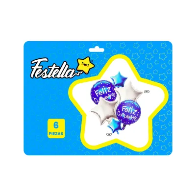 KIT GLOBO FELIZ CUMPLEAÑOS X6 (PQTX12)